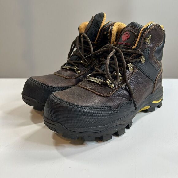 SUREWAY Boots Men's 9.5 Leather 6" Soft/Steel Toe Heavy Duty Waterproof Workwear - Picture 2 of 11